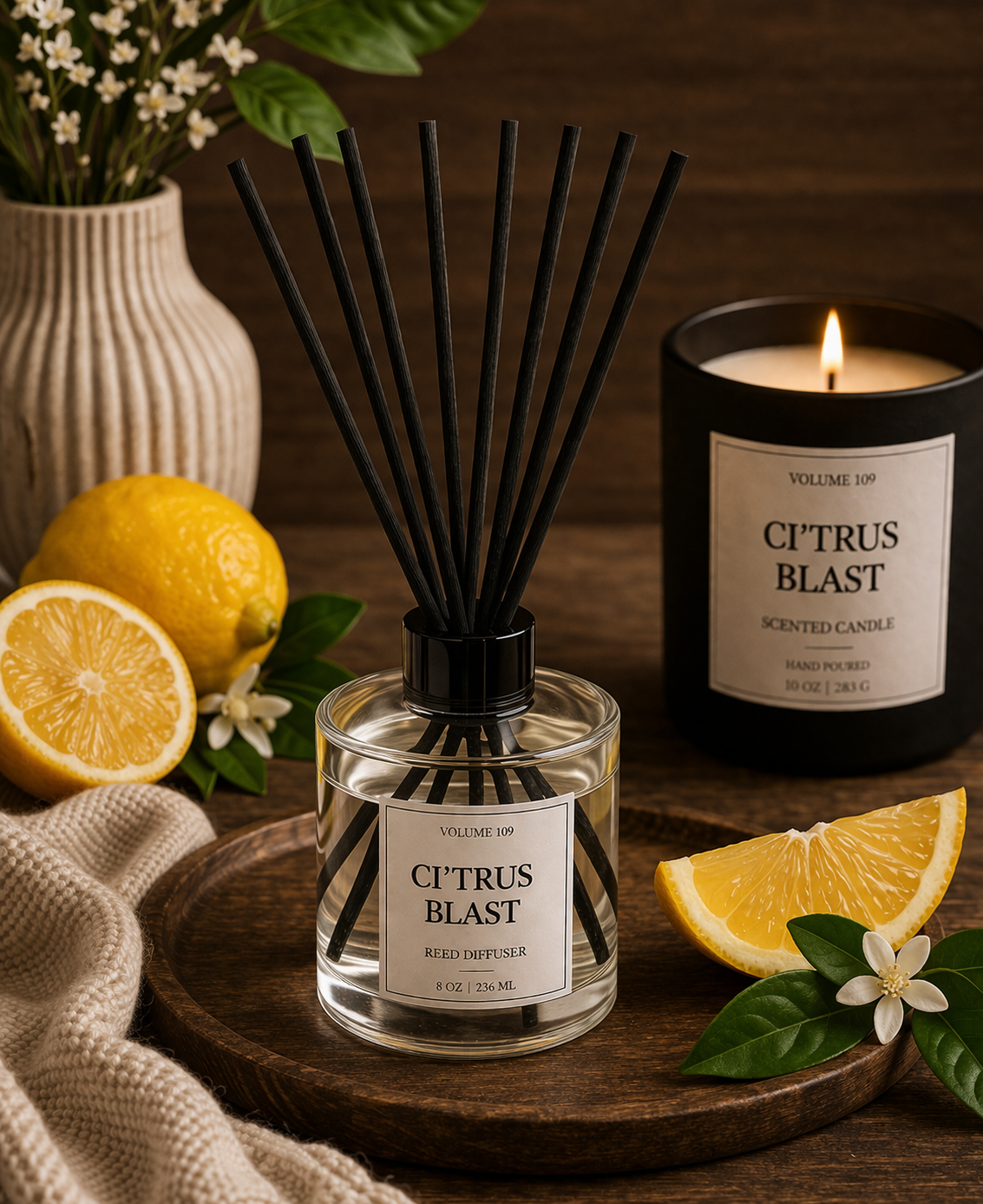 Fragrance Bar Exclusives - Ci'Trus Blast Scented Candles & Reed Diffuser