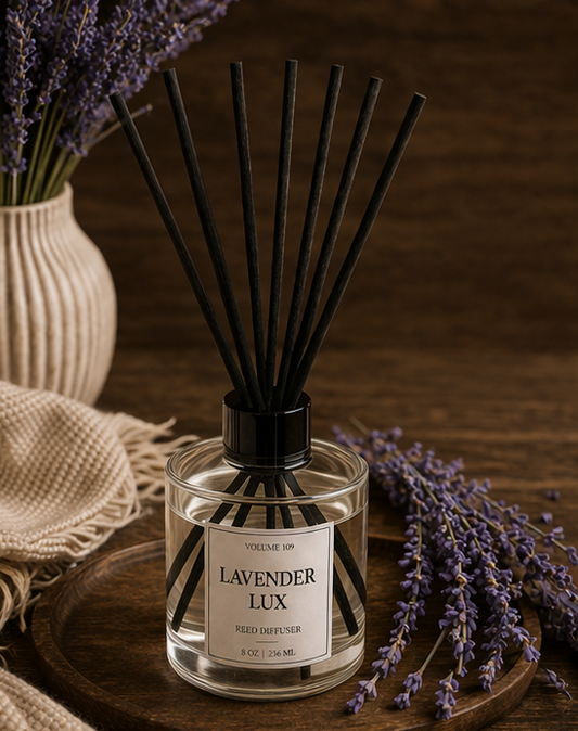Lavender Lux Reed Diffusers (Vessel & 8 Reed Sticks)