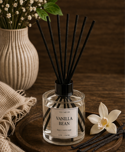 Vanilla Bean Reed Diffusers (Vessel & 8 Reed Sticks)