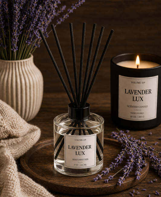 Fragrance Bar Exclusives - Lavender Lux Scented Candles & Reed Diffuser